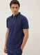 Blue short-sleeved polo in stretch cotton_0