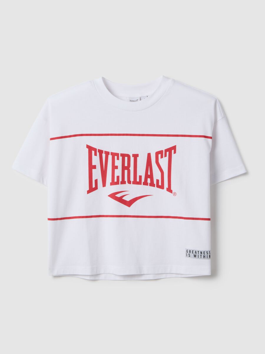 Pure White Cotton T-shirt Regular Fit with Everlast Print_4