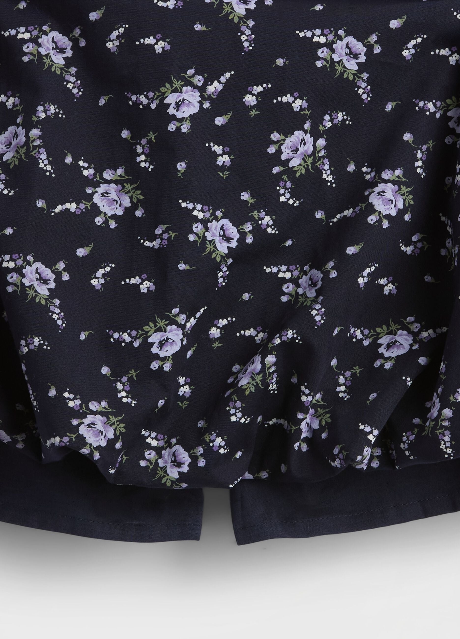 Blue cotton skirt with flowers
