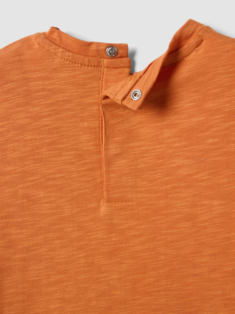 Orange pure cotton children's regular fit T-shirt with pocket_3