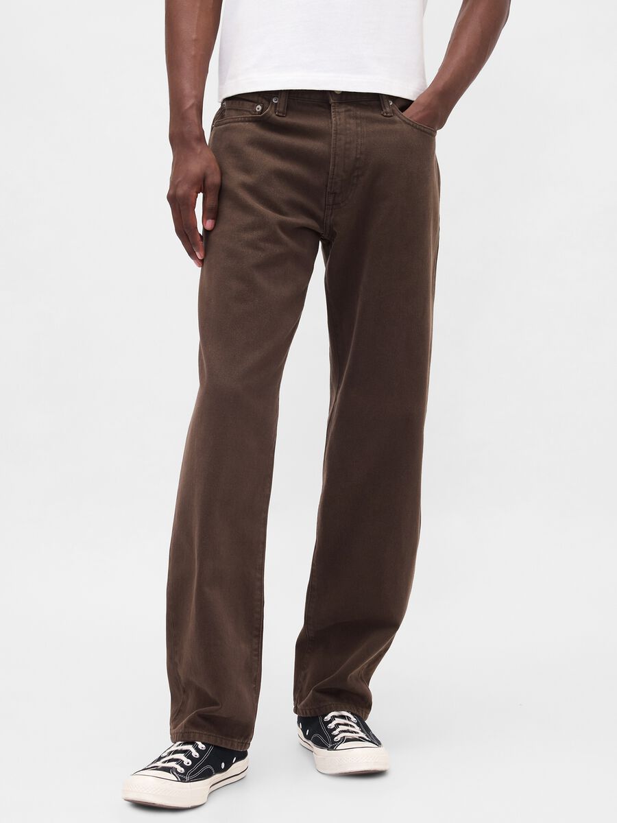 Straight Brown Denim Trousers_1