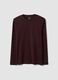 Brown long-sleeve T-shirt in pure organic cotton with crew neck_3