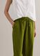 Green pure linen drawstring trousers, straight fit_3