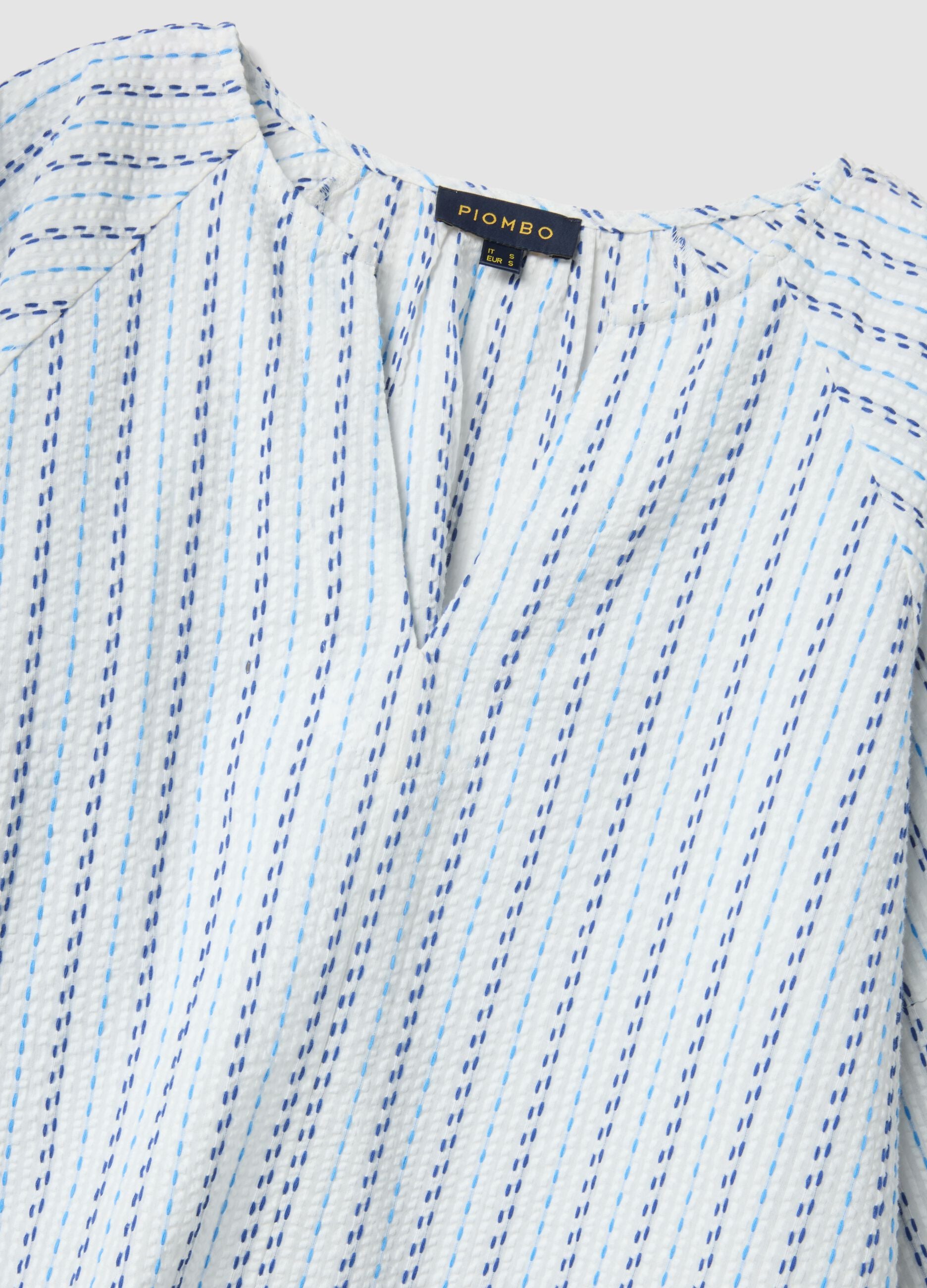 White pure cotton striped shirt