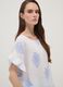 White pure linen blouse with embroidery and ruffle sleeves, regular fit_0