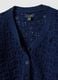 Girls' blue pure cotton cardigan with regular fit knit texture_2