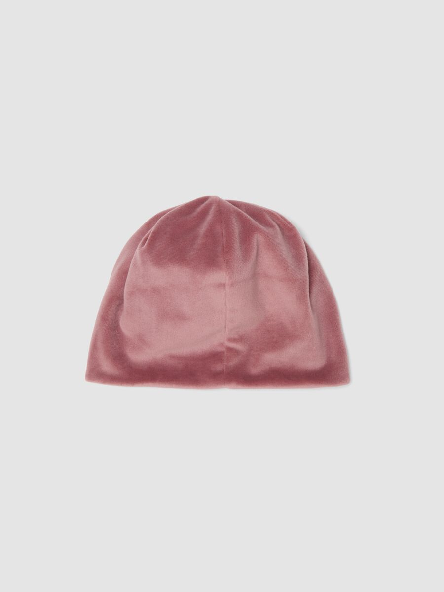 Pink organic cotton jersey hat with Minnie embroidery for baby girl_1