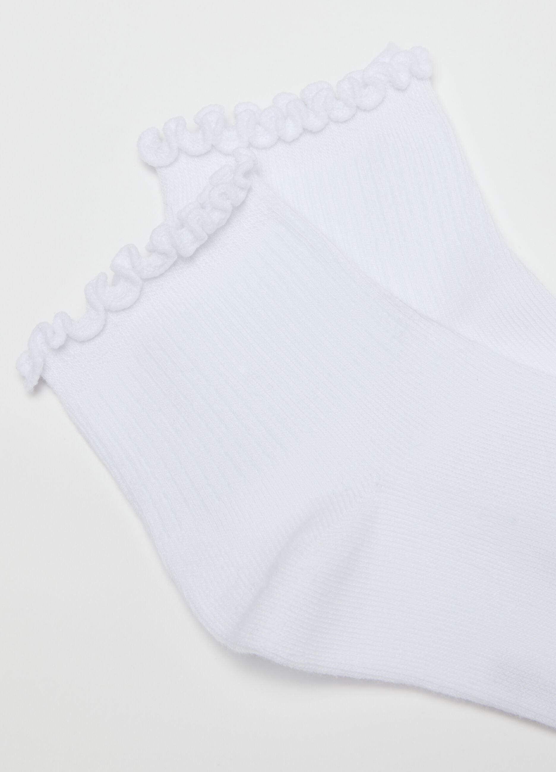 Multipack of short white girl's socks in stretch cotton