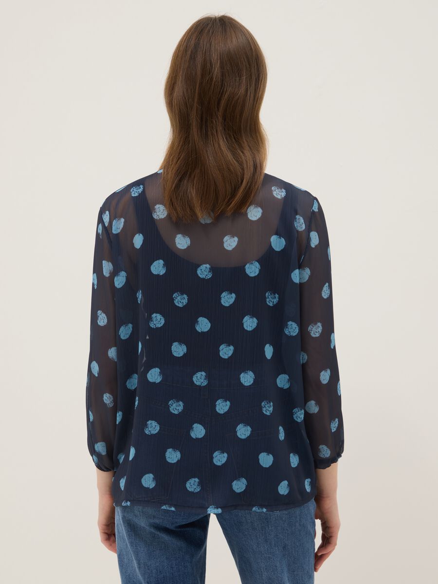 Multicolour Long Sleeve Blouse with Polka Dots, Regular Fit_2