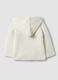 White pure organic cotton hooded jacket with teddy-effect lining_1