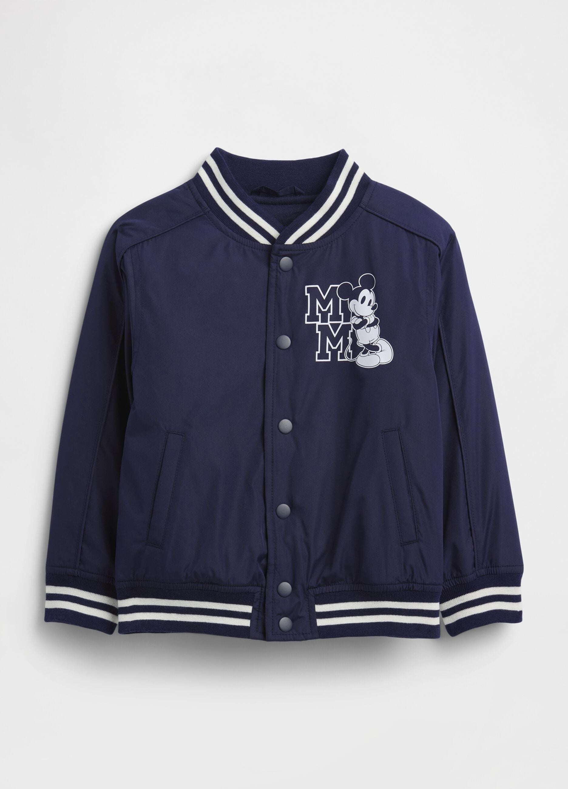 Children's blue bomber jacket with Disney-themed details