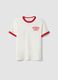 White pure organic cotton T-shirt with print, relaxed fit, for boys_3