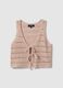 Pink pure cotton regular fit waistcoat with perforated design_4