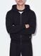 Black pure cotton cropped hoodie with oversized fit_2