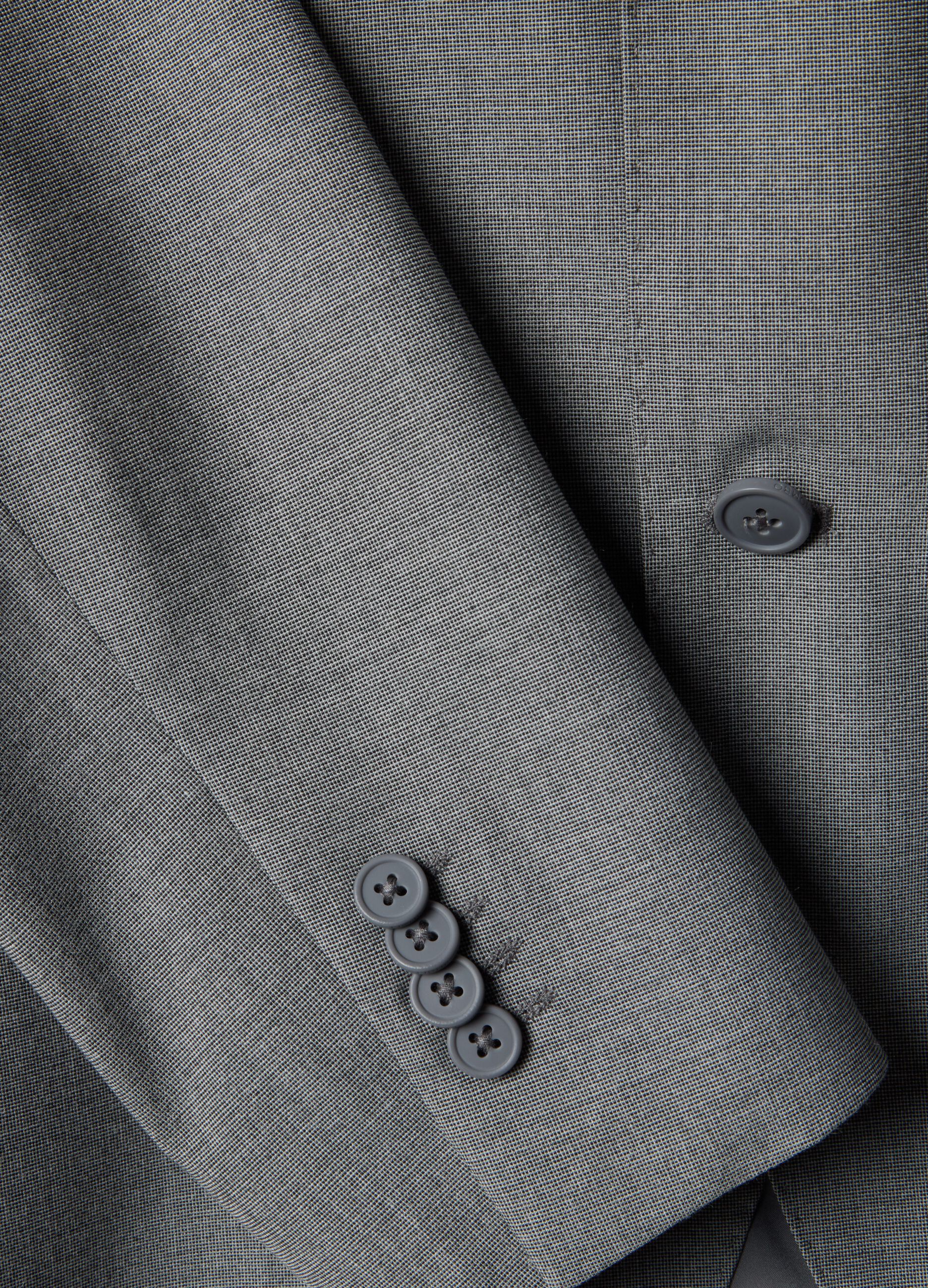 Grey Slim Fit Single Breasted Jacket