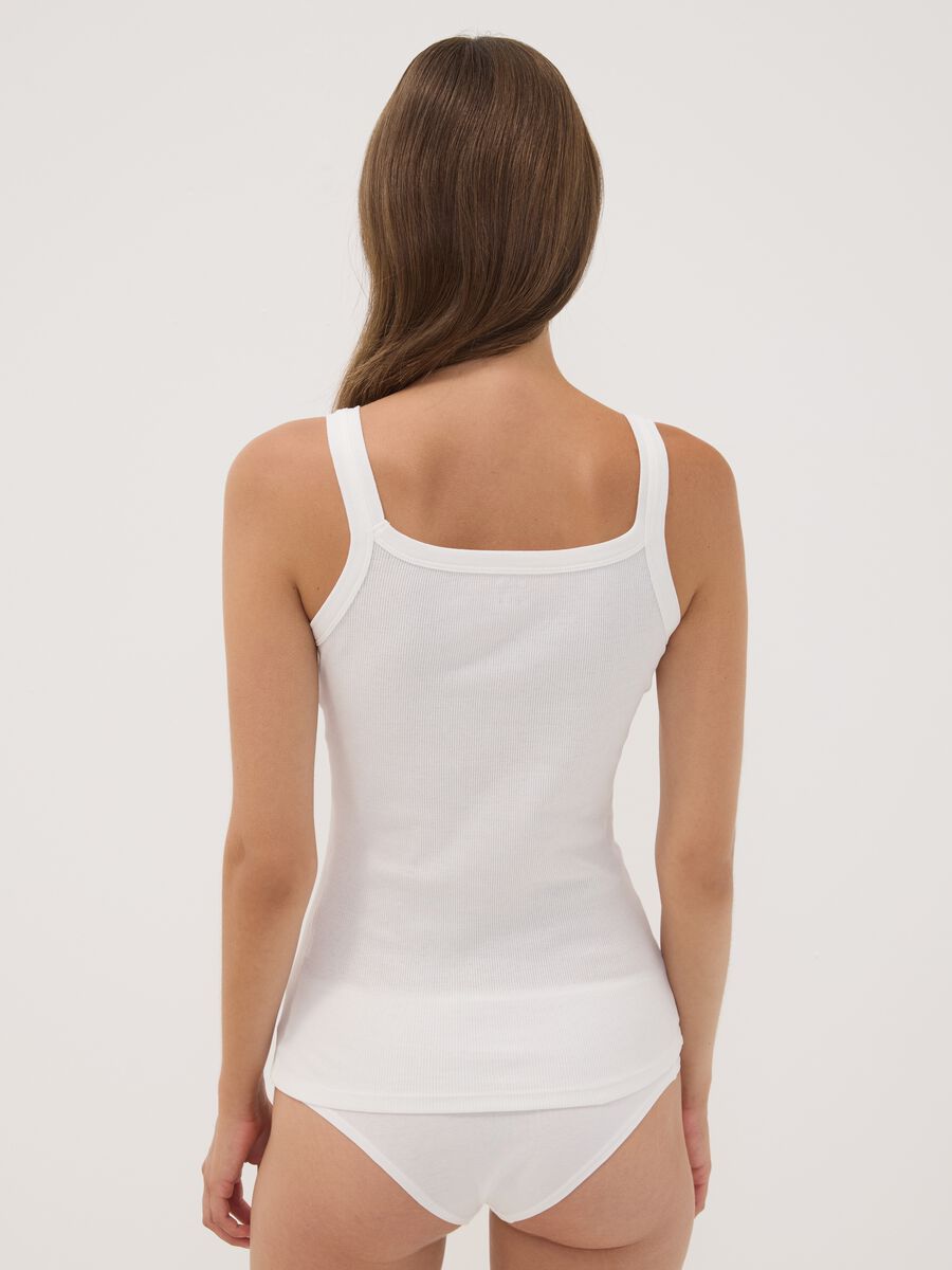 White crew-neck vest top in pure organic cotton_3