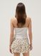White stretch cotton fitted top with lace trim_3