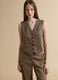 Brown stretch viscose regular-fit waistcoat_0