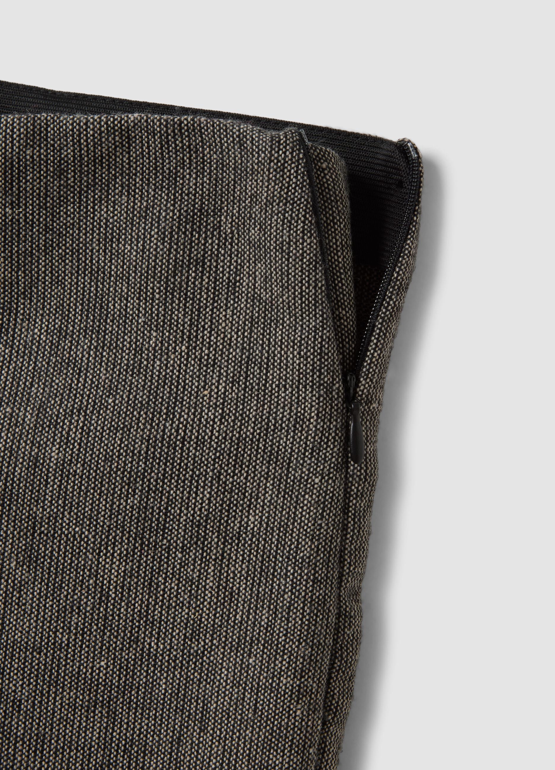 Grey wool-viscose blend flared trousers
