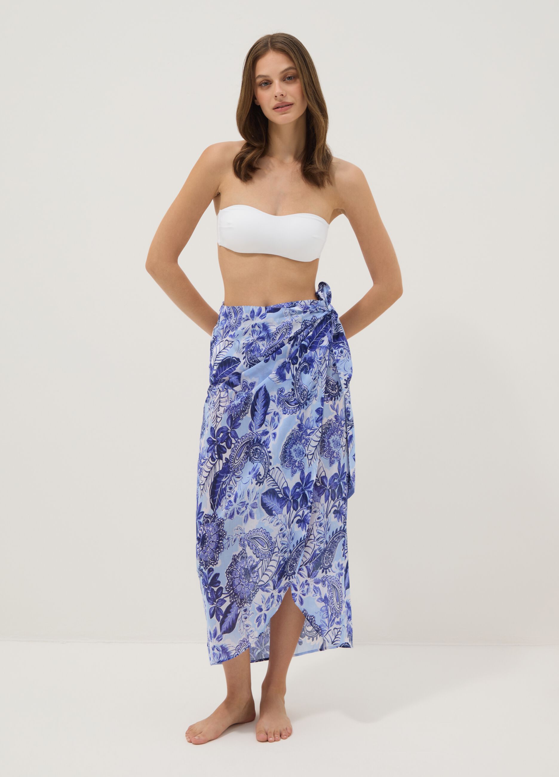 Blue printed beach sarong