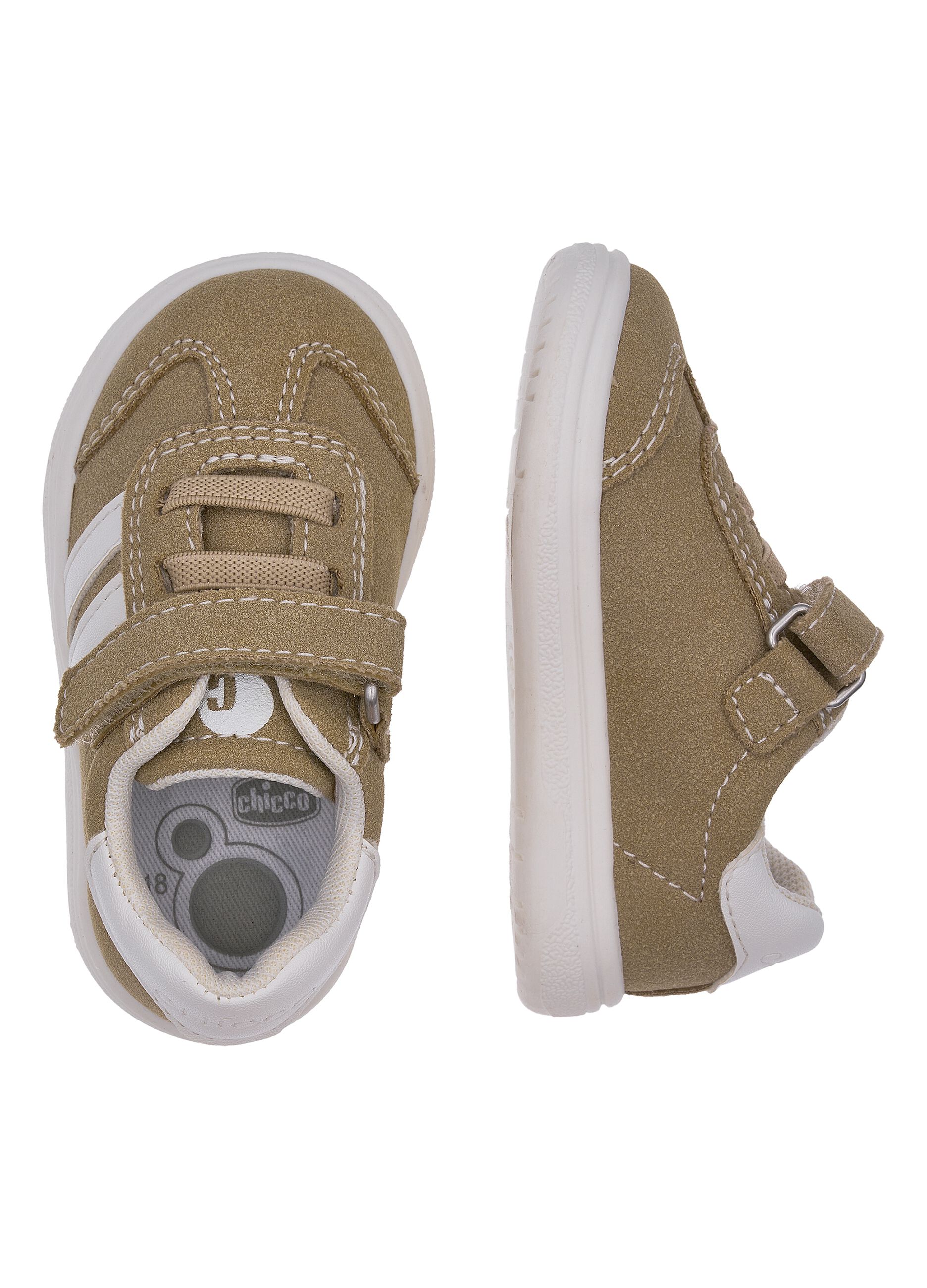 Beige Chicco sneakers with hook-and-loop strap