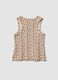 Beige ribbed stretch cotton tank top_1