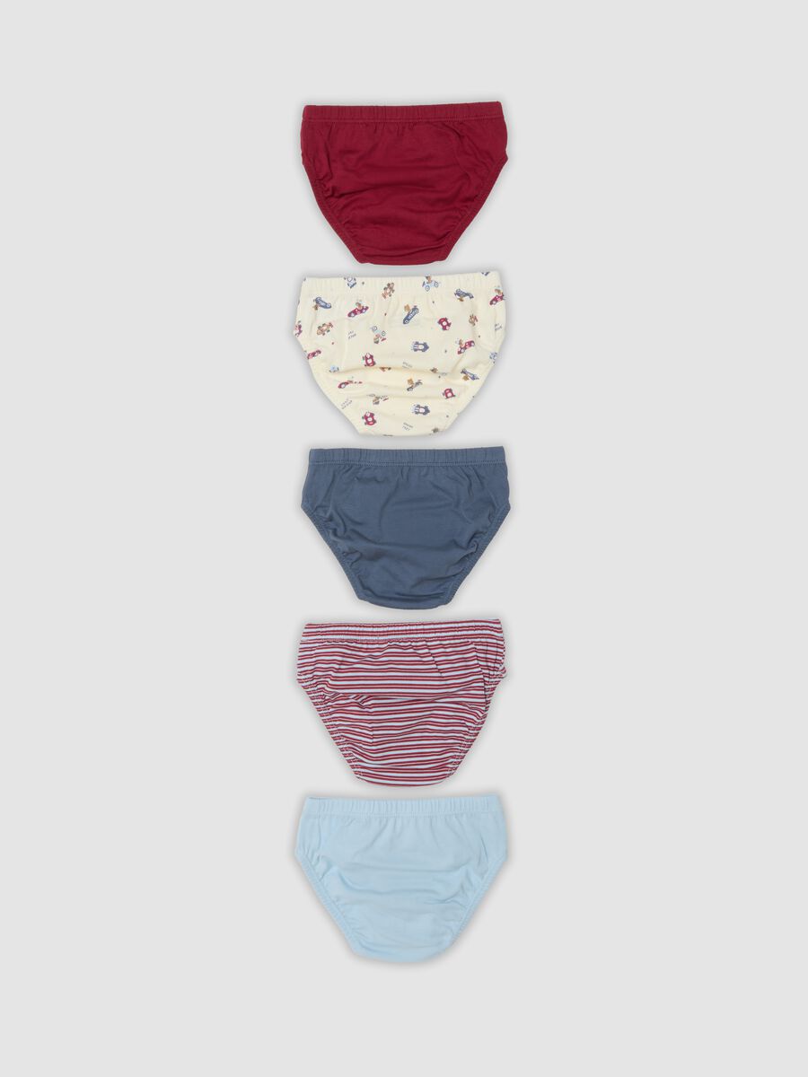 Pack of five multicolour organic cotton briefs for baby boys_1