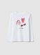 White pure cotton t-shirt for girls, regular fit_0