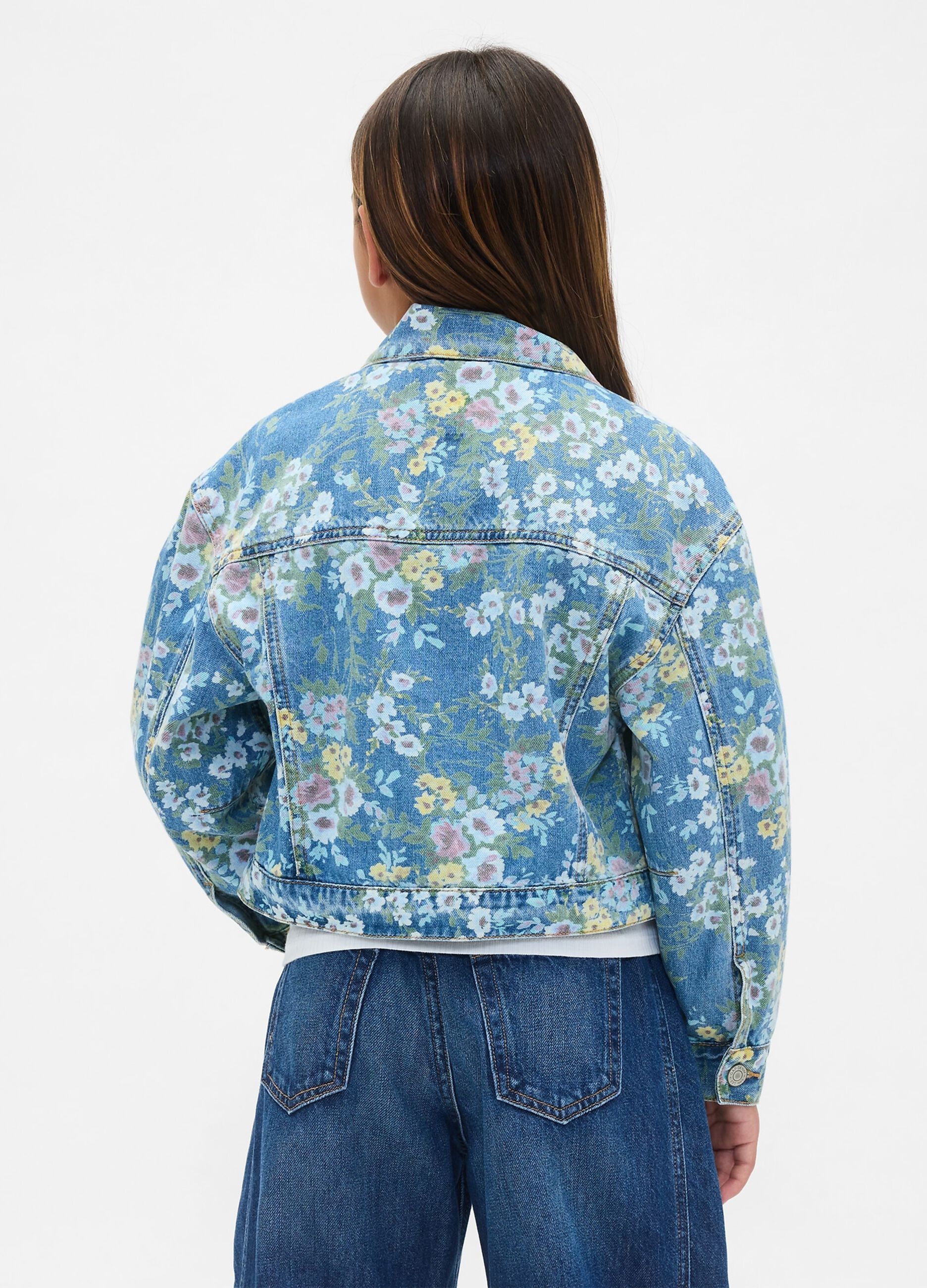 Multicolour Denim Jacket with Flowers