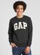 Round-neck sweatshirt with logo patch and embroidery_0