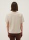 Beige short sleeve pure cotton t-shirt with regular fit and beads_2
