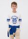 White organic cotton T-shirt with varsity print for boys_0