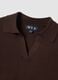 Brown viscose-blend polo-collar jumper with relaxed fit_5