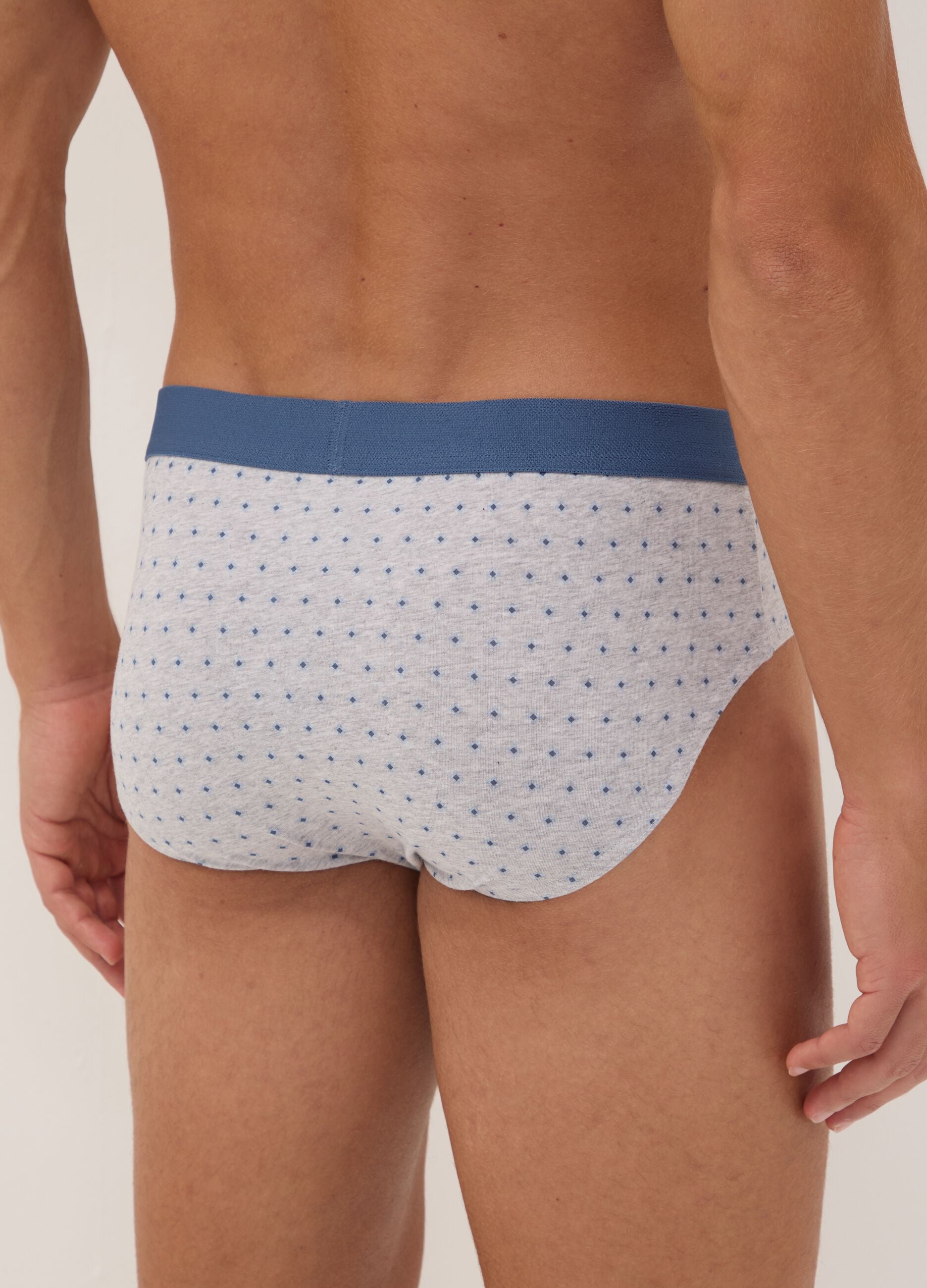 3-pack of light blue and white stretch organic cotton briefs