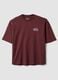 Red cropped pure cotton T-shirt with boxy-fit print_0