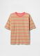 Beige and pink striped t-shirt_0