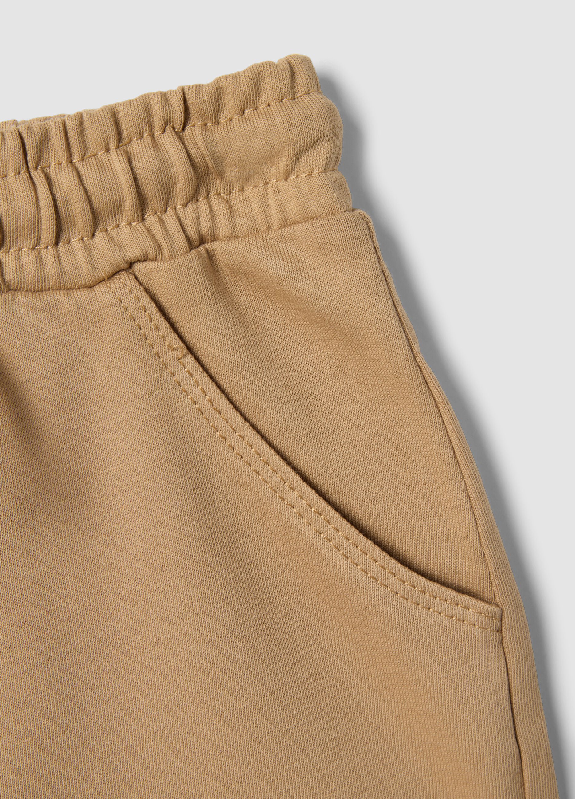 Shorts jogger beige in puro cotone da bimbo regular fit