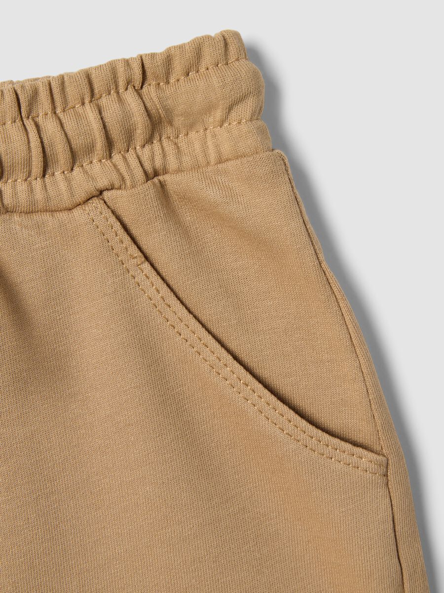 Shorts jogger beige in puro cotone da bimbo regular fit_2