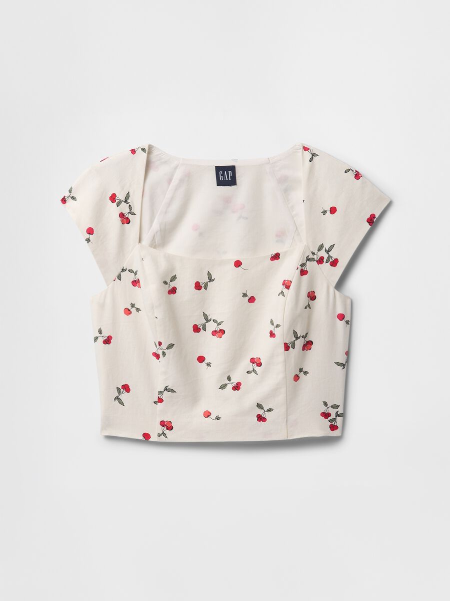 Blusa corta con stampa ciliegie_3
