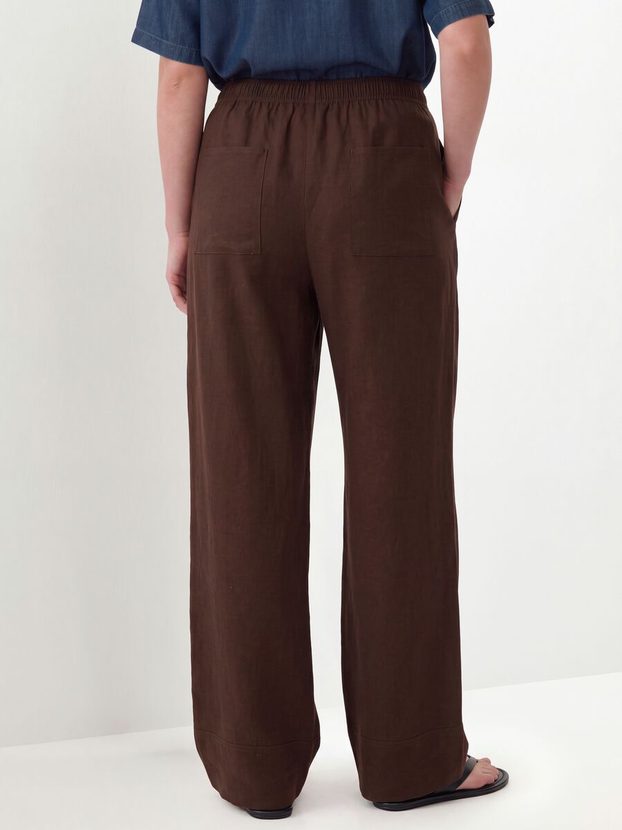 Brown wide-leg trousers in a viscose blend_2