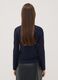 Blue crew-neck T-shirt in stretch viscose and wool, regular fit_3