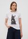 White pure cotton crew-neck T-shirt with puppy print, regular fit_2