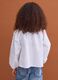 White pure cotton blouse with embroidery and gathered neckline for girls_2