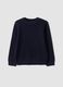 Blue cotton-blend crew-neck knitted jumper_0