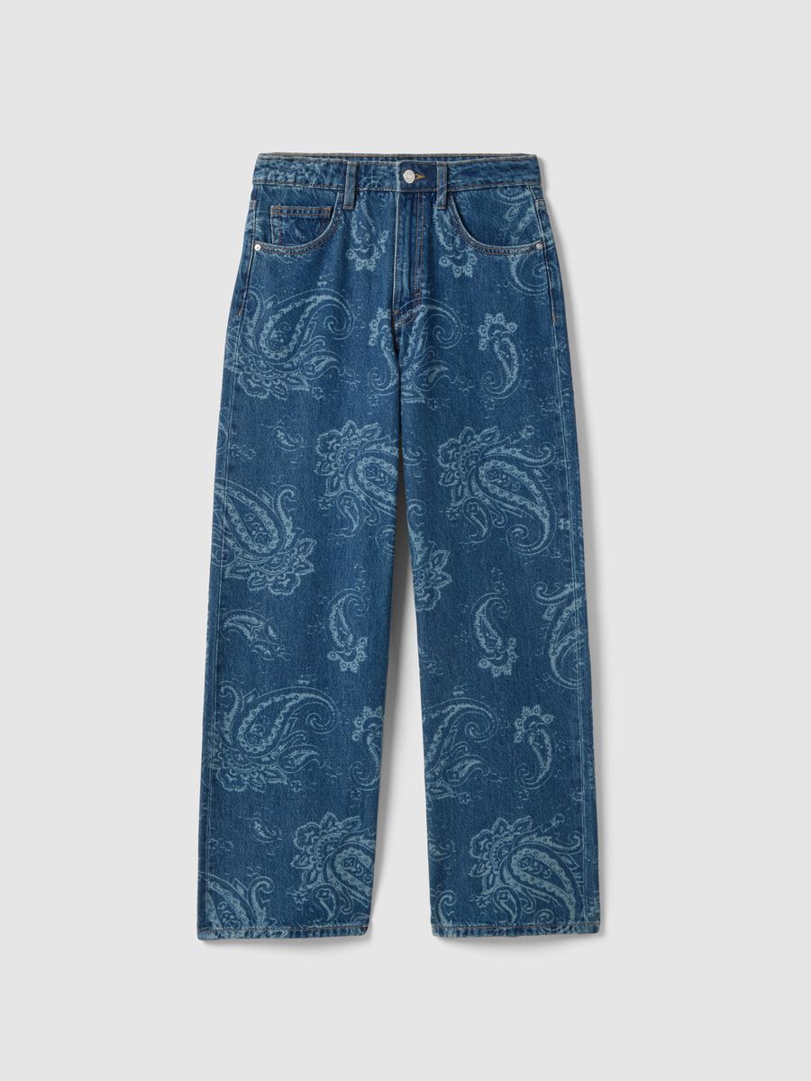 Pantaloni baggy blu in puro cotone_4