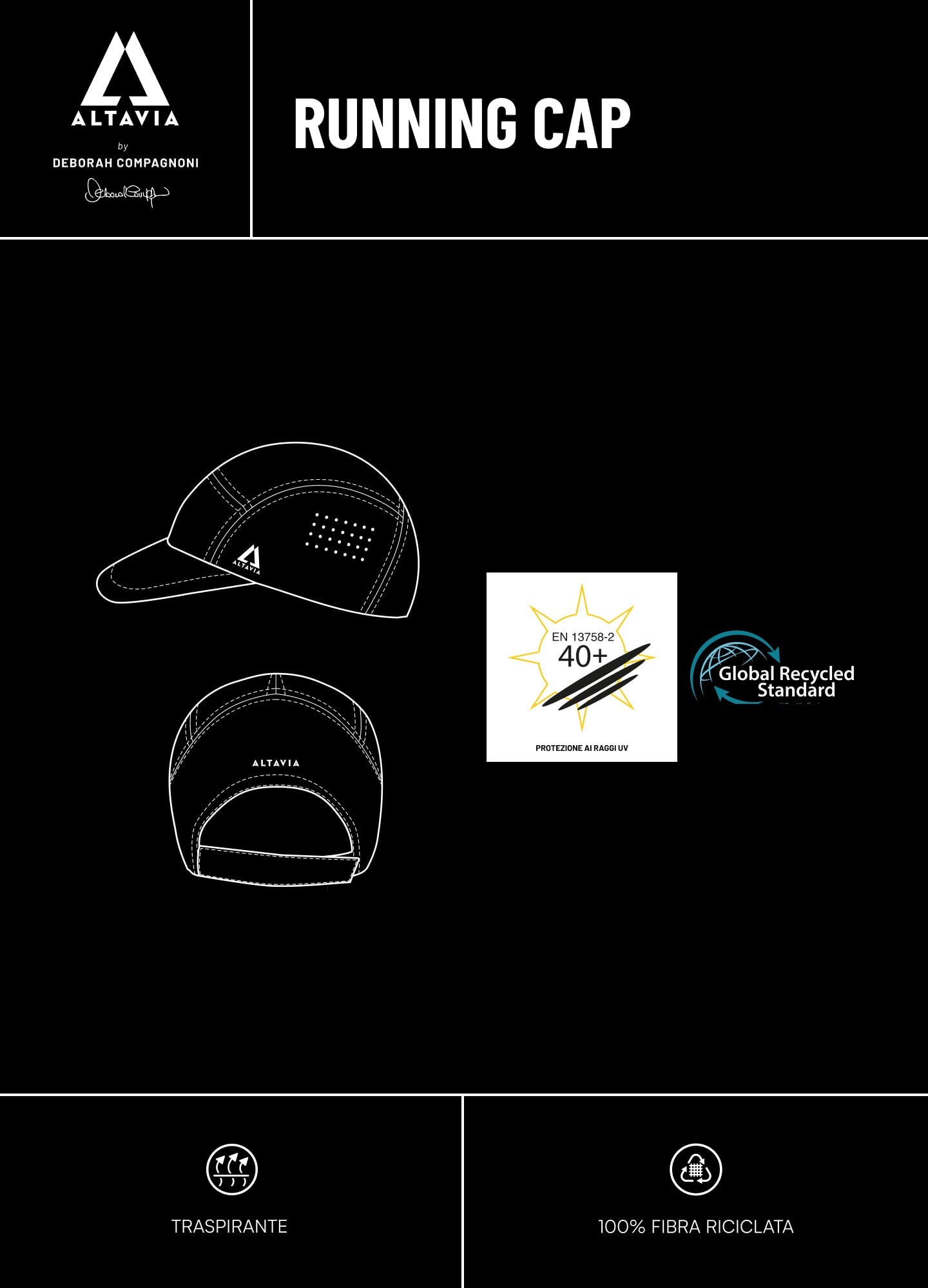 Running cap ALTAVIA WITH DEBORAH COMPAGNONI