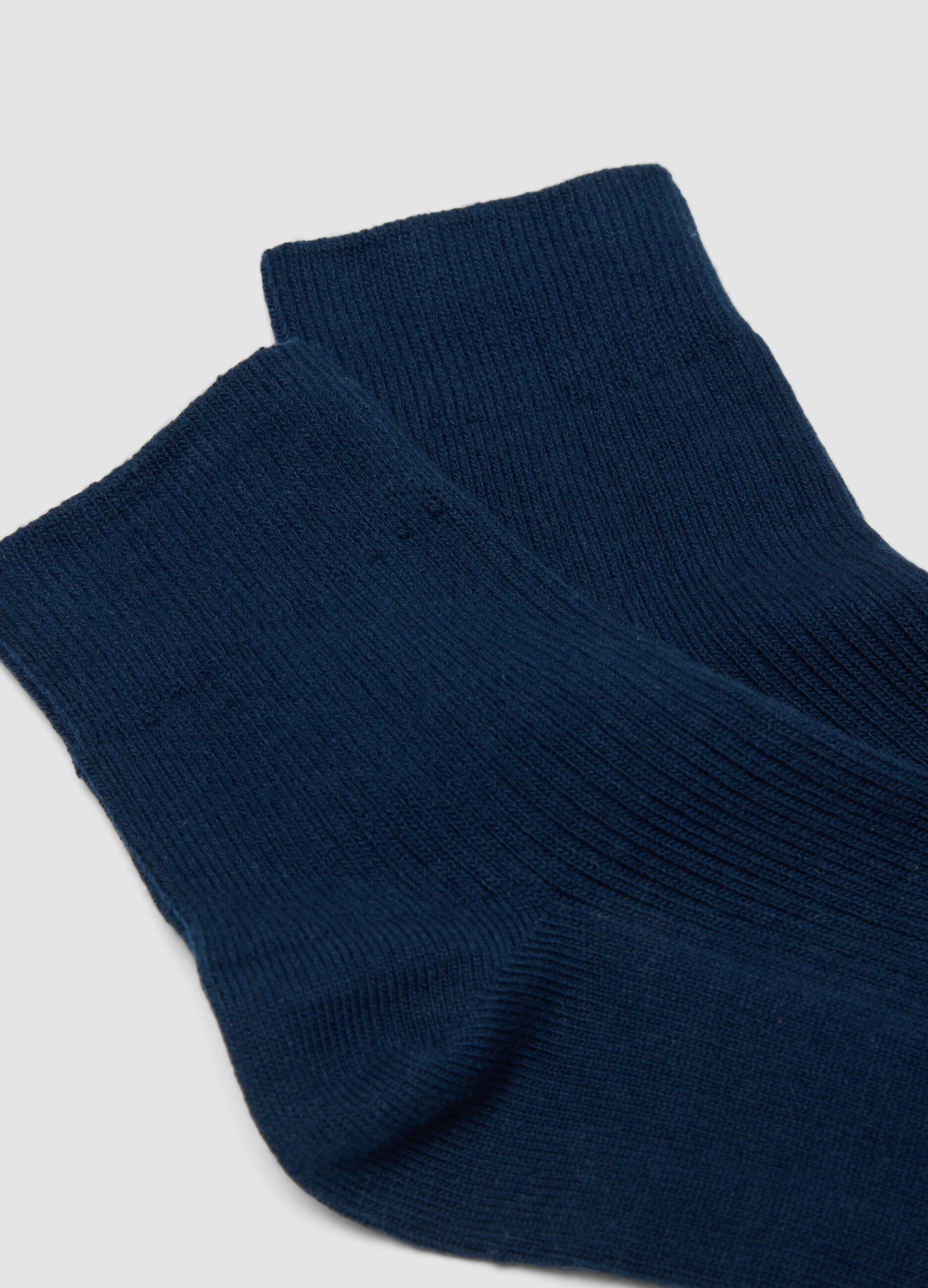 Blue stretch cotton socks