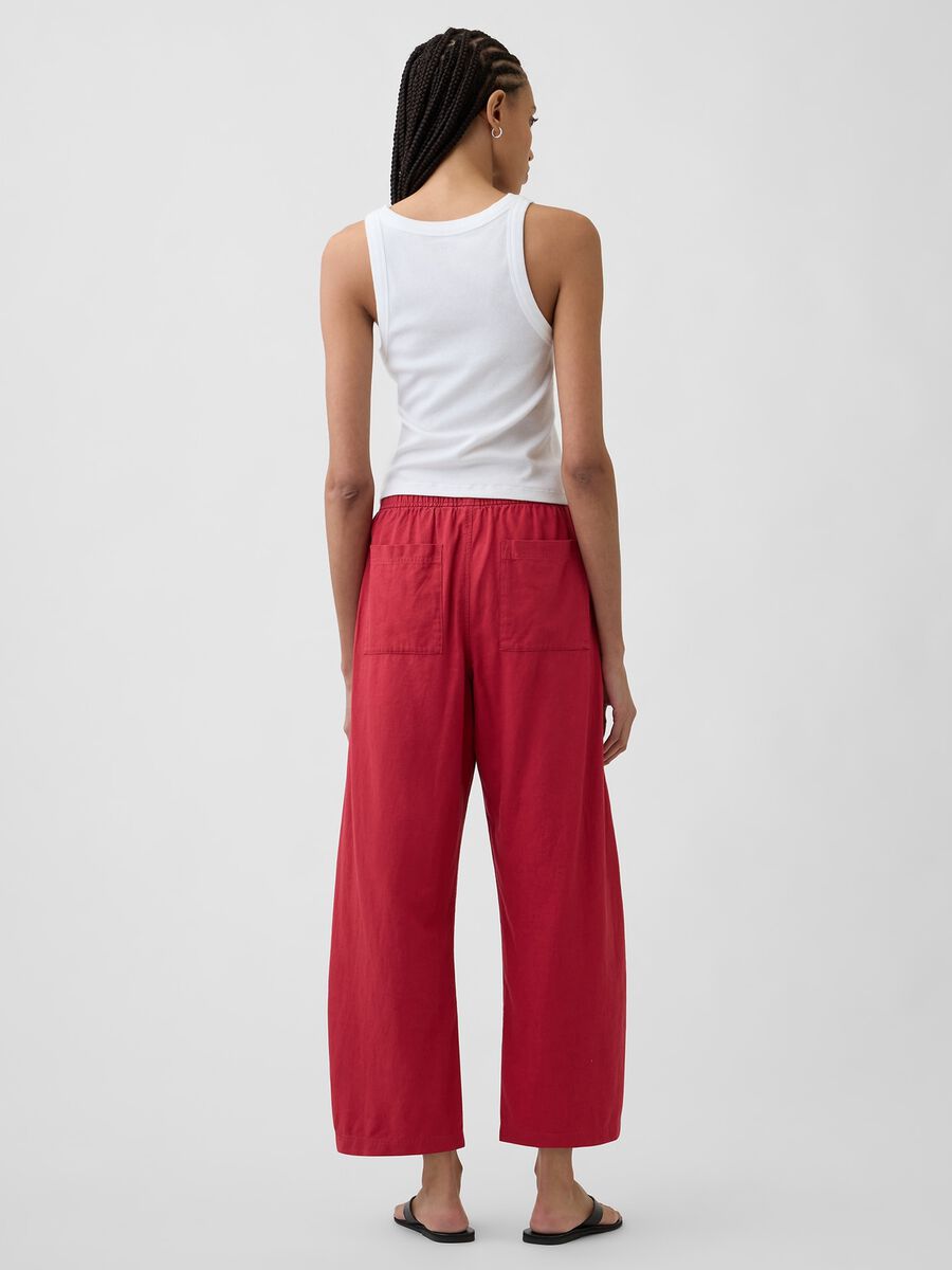 Linen-blend palazzo trousers_1
