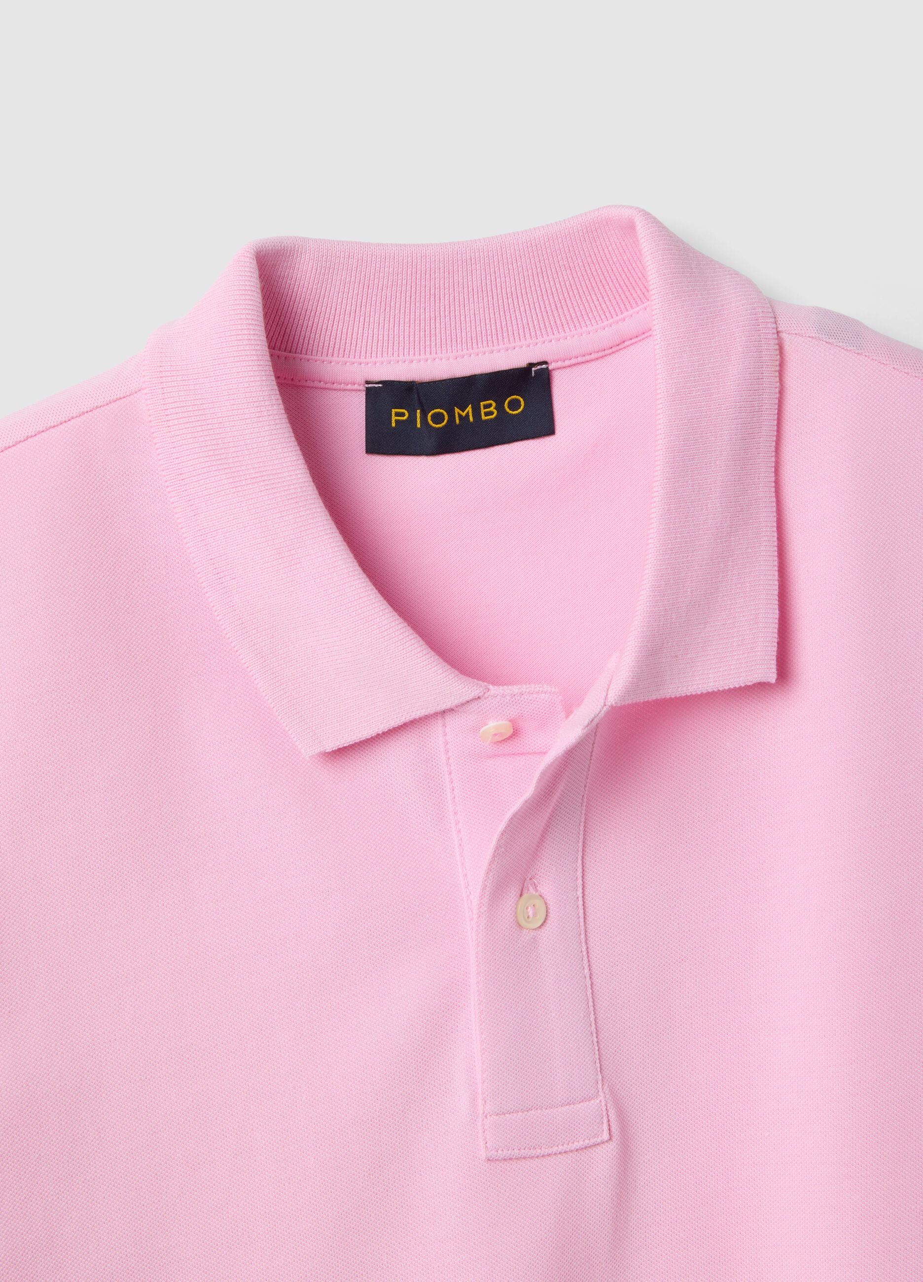 Pink Supima cotton polo shirt, regular fit