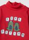 Red organic cotton T-shirt with raised collar_2